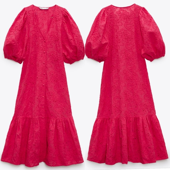 🔥Last 1🔥 ZARA Openwork embroidered midi dress - Picture 6 of 6